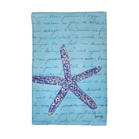 BETSY DRAKE Betsy Drake KT991 Blue Starfish Kitchen Towel KT991